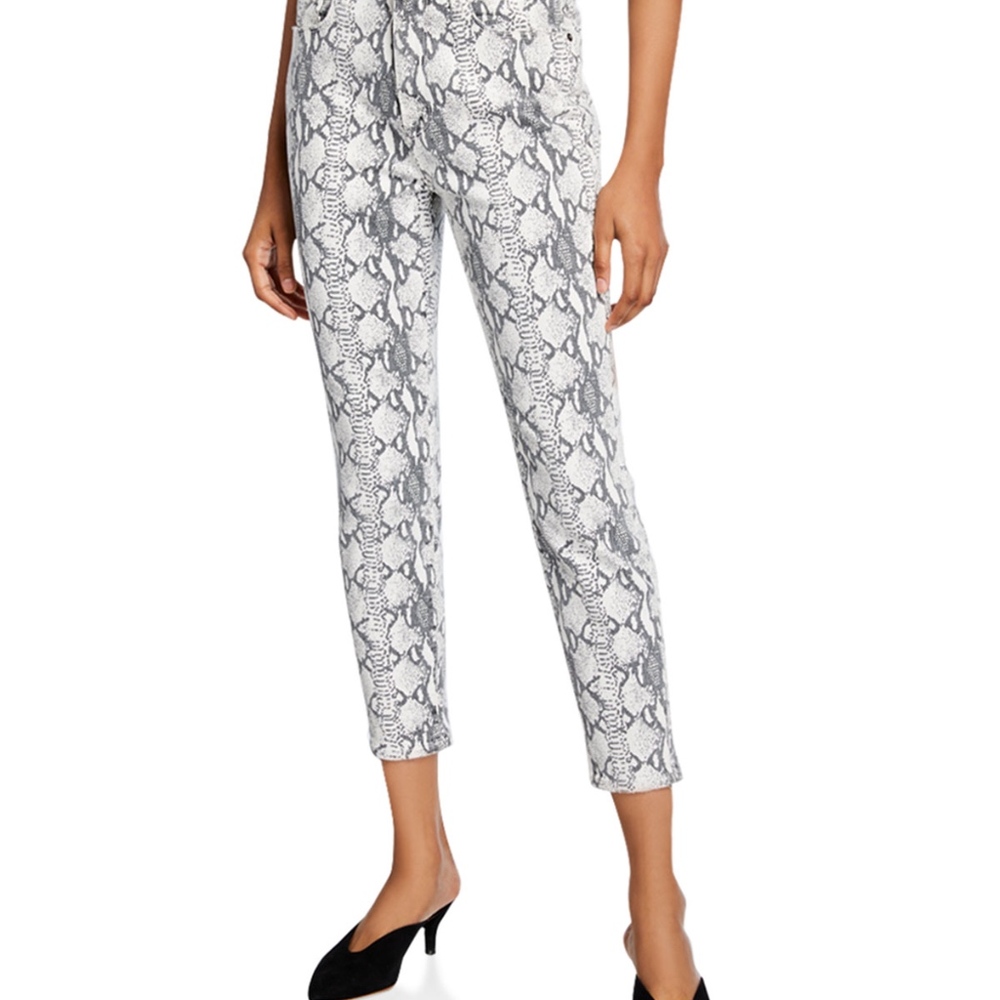 Frame Ali High Rise Skinny Cigarette, Grey Python
